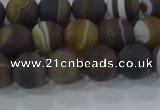 CAG9338 15.5 inches 8mm round matte line agate beads wholesale