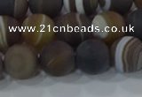 CAG9339 15.5 inches 10mm round matte line agate beads wholesale