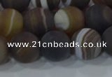 CAG9340 15.5 inches 12mm round matte line agate beads wholesale