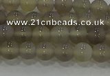 CAG9343 15.5 inches 6mm round matte grey agate beads wholesale