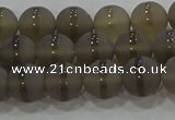 CAG9344 15.5 inches 8mm round matte grey agate beads wholesale