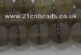 CAG9345 15.5 inches 10mm round matte grey agate beads wholesale