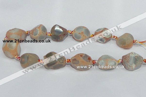 CAG935 16 inches rough agate gemstone nugget beads wholesale