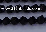 CAG9351 15.5 inches 6mm faceted nuggets black agate beads