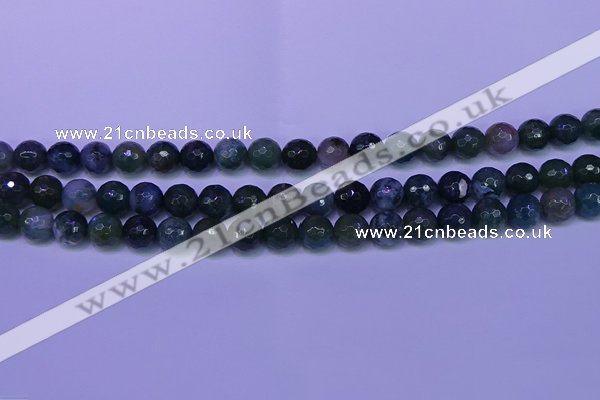 CAG9363 15.5 inches 10mm faceted round moss agate beads wholesale