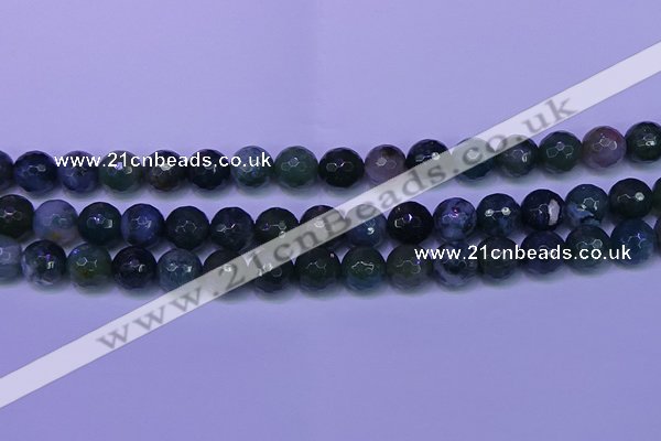 CAG9364 15.5 inches 12mm faceted round moss agate beads wholesale