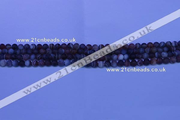 CAG9370 15.5 inches 4mm round matte botswana agate beads