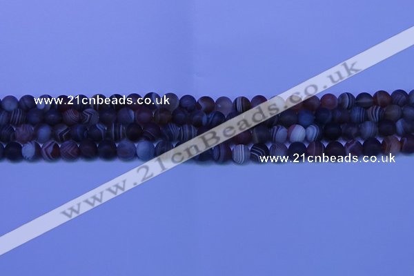 CAG9371 15.5 inches 6mm round matte botswana agate beads