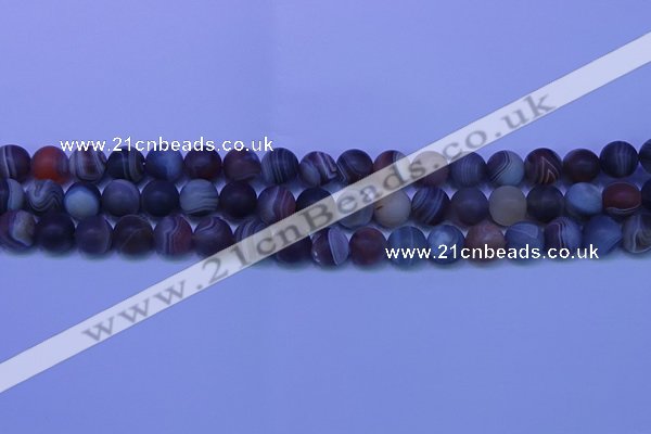 CAG9373 15.5 inches 10mm round matte botswana agate beads