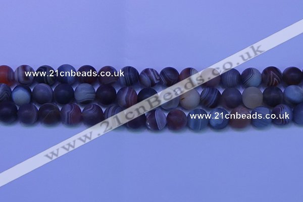 CAG9374 15.5 inches 12mm round matte botswana agate beads