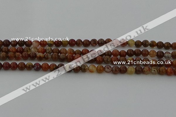 CAG9391 15.5 inches 6mm round red moss agate beads wholesale