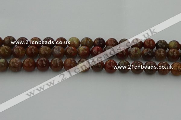 CAG9393 15.5 inches 10mm round red moss agate beads wholesale