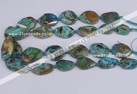 CAG9412 15.5 inches 20*25mm - 25*35mm freeform ocean agate beads