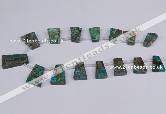 CAG9415 Top drilled 18*25mm - 22*32mm trapezoid ocean agate beads