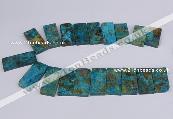 CAG9417 Top drilled 20*35mm - 20*45mm rectangle ocean agate beads