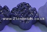 CAG9422 7.5 inches 16*16mm flower silver plated druzy agate beads