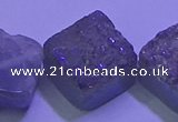 CAG9425 7.5 inches 12*12mm diamond rainbow plated druzy agate beads