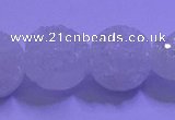 CAG9428 7.5 inches 10mm coin white plated druzy agate beads