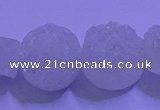 CAG9429 7.5 inches 12mm coin white plated druzy agate beads