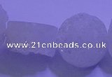 CAG9431 7.5 inches 16mm coin white plated druzy agate beads