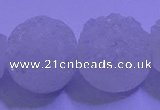 CAG9432 7.5 inches 18mm coin white plated druzy agate beads