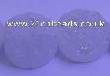 CAG9433 7.5 inches 20mm coin white plated druzy agate beads