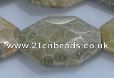 CAG9440 22*30mm - 25*35mm faceted freeform chrysanthemum agate beads