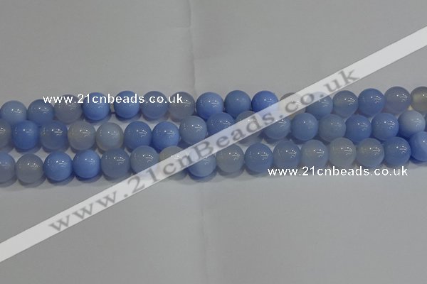 CAG9447 15.5 inches 8mm round blue agate beads wholesale