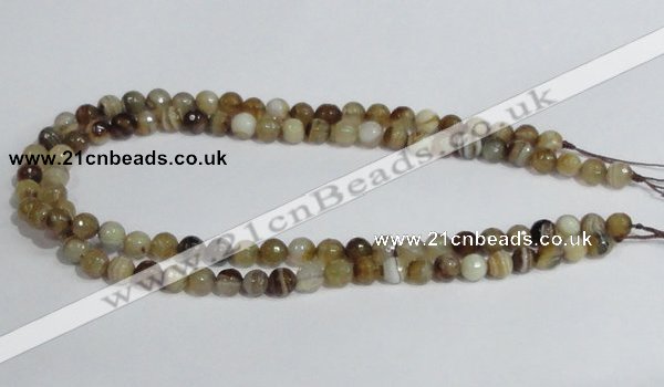 CAG945 16 inches 8mm faceted round madagascar agate gemstone beads