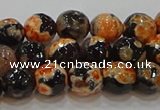 CAG9457 15.5 inches 8mm faceted round fire crackle agate beads