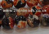 CAG9458 15.5 inches 10mm faceted round fire crackle agate beads