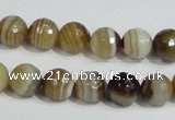 CAG946 16 inches 10mm faceted round madagascar agate gemstone beads