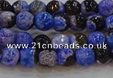 CAG9461 15.5 inches 6mm faceted round fire crackle agate beads