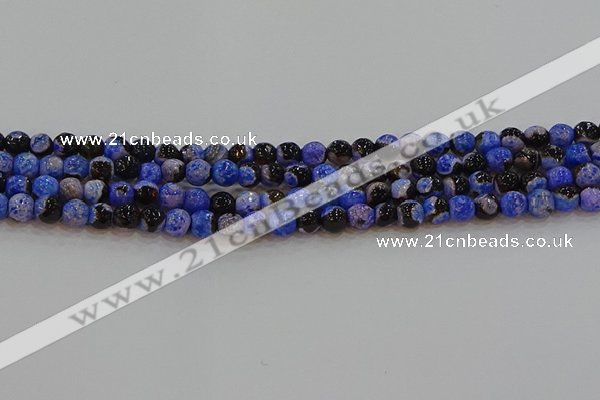 CAG9461 15.5 inches 6mm faceted round fire crackle agate beads