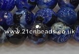 CAG9463 15.5 inches 10mm faceted round fire crackle agate beads