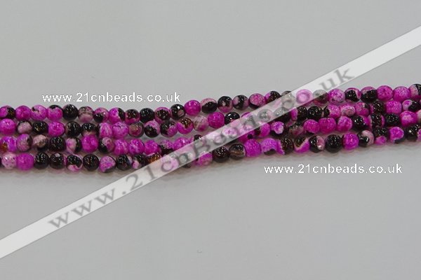 CAG9466 15.5 inches 6mm faceted round fire crackle agate beads