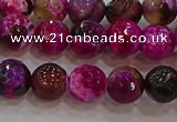 CAG9467 15.5 inches 8mm faceted round fire crackle agate beads