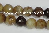 CAG947 16 inches 12mm faceted round madagascar agate gemstone beads