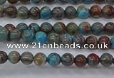 CAG9470 15.5 inches 3mm round blue crazy lace agate beads