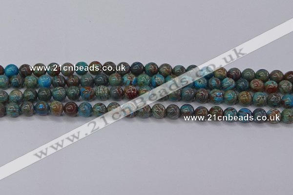 CAG9472 15.5 inches 6mm round blue crazy lace agate beads