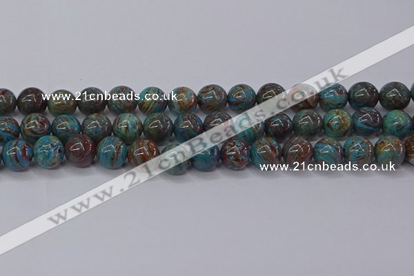 CAG9474 15.5 inches 10mm round blue crazy lace agate beads