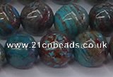 CAG9475 15.5 inches 12mm round blue crazy lace agate beads