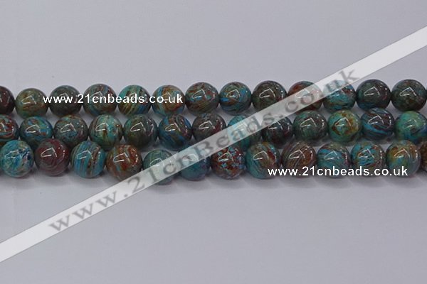 CAG9475 15.5 inches 12mm round blue crazy lace agate beads