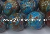 CAG9477 15.5 inches 16mm round blue crazy lace agate beads