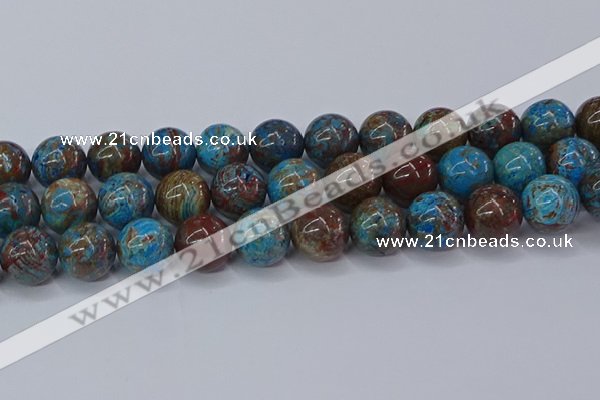 CAG9477 15.5 inches 16mm round blue crazy lace agate beads