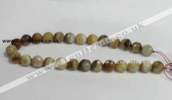 CAG948 16 inches 14mm faceted round madagascar agate gemstone beads