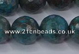 CAG9486 15.5 inches 16mm faceted round blue crazy lace agate beads