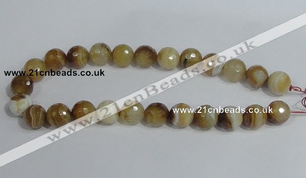 CAG949 16 inches 16mm faceted round madagascar agate gemstone beads