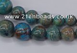 CAG9490 15.5 inches 6mm - 16mm round blue crazy lace agate beads