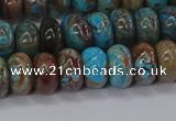 CAG9500 15.5 inches 5*8mm rondelle blue crazy lace agate beads